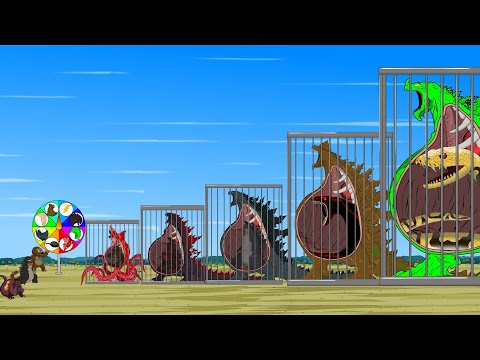 Rescue All Family GODZILLA & KONG, GODZILLA EARTH, SHARK, GIANT PYTHON: Rotation Luck -FUNNY CARTOON