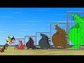 Rescue All Family GODZILLA KONG GODZILLA EARTH SHARK GIANT PYTHON Rotation Luck FUNNY CARTOON