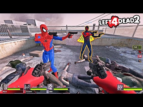 Team Spiderman vs Zombie attacks #10 - Left 4 Dead 2 funny moments