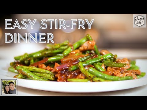 Quick and Easy Chinese Dinner | Stir-Fry Pork and Green Beans with Chinese Cured Duck (laap aap)