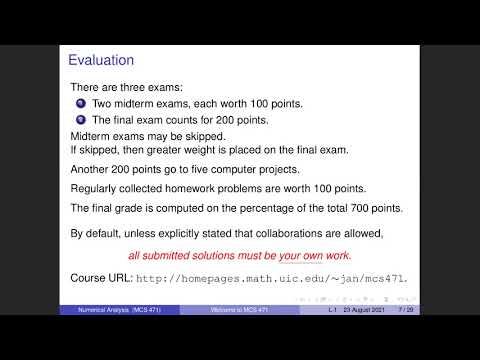 Welcome to MCS 471, Numerical Analysis.