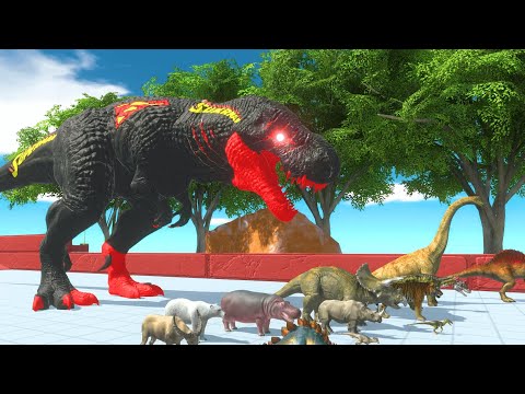 ESCAPE FROM BLACK SUPERMAN T REX -Animal Revolt Battle Simulator