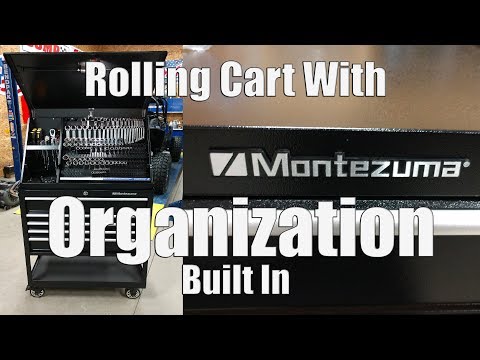 MONTEZUMA 36" x 17" 5-Drawer Utility Cart Combo and Triangle Toolbox for Mechanics
