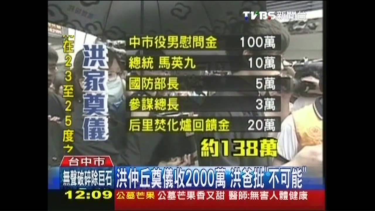 洪仲丘奠儀收2000萬 洪爸批「不可能」
