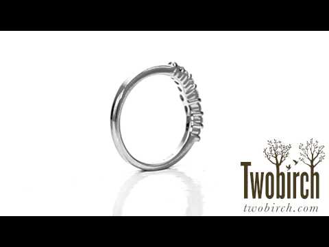 0.5ct. Seven Stone Shared Prong Graduated Contour Wedding Ring - TwoBirch TB-CR-0036-WG-H