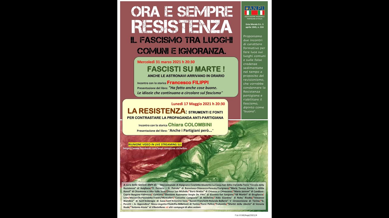 Fascisti su Marte - Incontro Sezioni ANPI Torinesi con Francesco Filippi 31/03/21