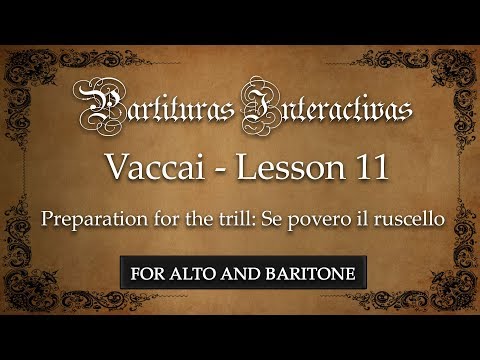 Vaccai (for Alto and Baritone): Lesson XI - The trill (Se povero il ruscello - in D)