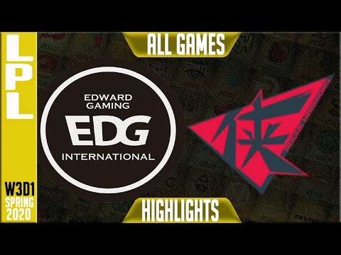 EDG vs RW Highlights ALL GAMES | LPL Spring 2020 W3D2 | Edward Gaming vs Rogue Warriors