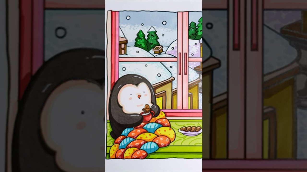 Download Free Coloring Page | Cozy Christmas Coloring | Hygge Christmas Coloring Book