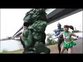 Superheroine Sailor Moon Green Fight Two Monster