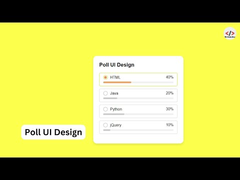 Create An Interactive Poll Voting Ui With Html Javascript Tailwind Css Webcraftdevs Coding
