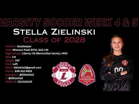 Varsity Week 4 & 5 Recap | GK | Stella Zielinski | 25-26