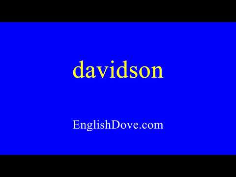 How to pronounce davidson in American English