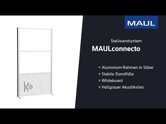 Video teaser for Stellwandsystem MAULconnecto - 2x Whiteboard, hellgrauer Akustikvlies - 9623095