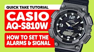 CASIO AQ-S810W (5208) - HOW TO SET ALARMS