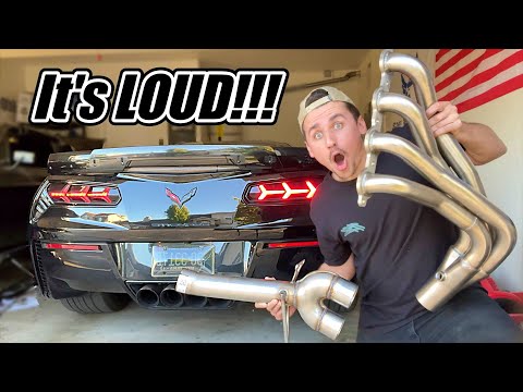 Insane New Exhaust System for my Corvette! EOS + AWE Long Tube Straight Pipe