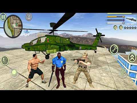 Panther Police Spider Rope Hero Vice Town Simulator Mission Steal The Helicopter #5 Android Gameplay