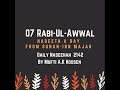 07 RABI UL AWWAL HADEETH A DAY FROM SUNAN IBN MAJAH Naseehah 2142 By Mufti A K Hoosen