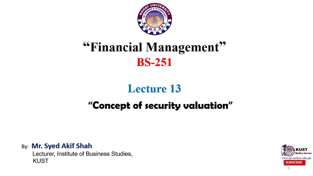 Concept of Security Valuation | Bonds