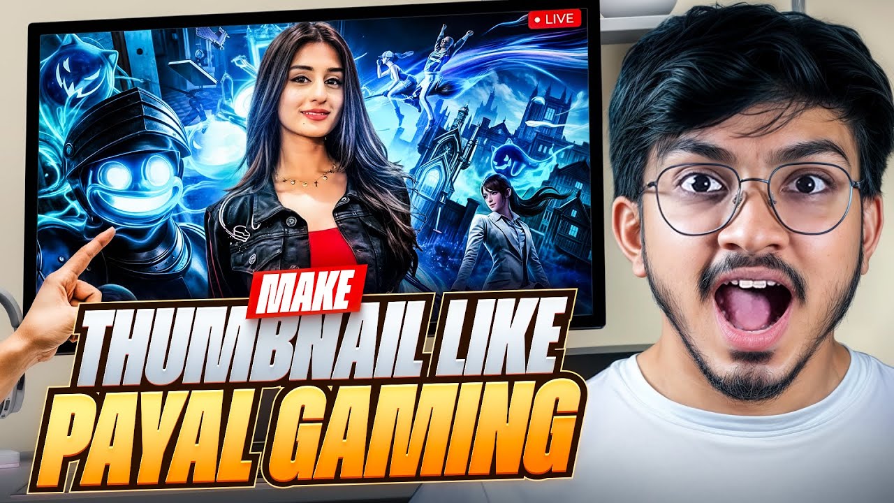 Thumbnail: Make Thumbnails Like Payal Gaming | Step-by-Step Photoshop Tutorial