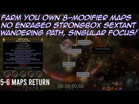 3.21 | 8-Modifier Map Farm, No Magic Find/Enraged Strongbox - Path of Exile Crucible League