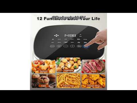 Sweetcrispy 6QT Air Fryer with Window, Square Airfryer Oven 12-in-1 for Family, 400°F Rapid Air Crispy Technology, Roast Bake Dehydrate, Nonstick & Easy-Clean Basket,Off-White video review thumbnail