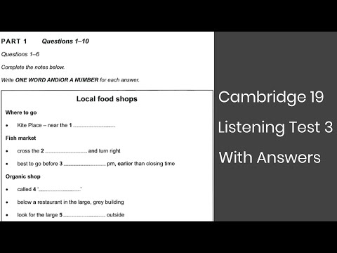 Cambridge 19 Listening Test 3 with answers | 4K