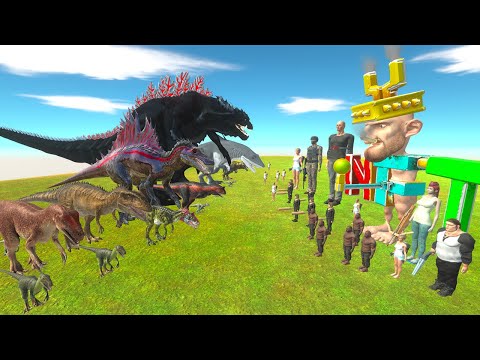Carnivore Dinosaurs VS Modern Humans ARBS - Animal Revolt Battle Simulator