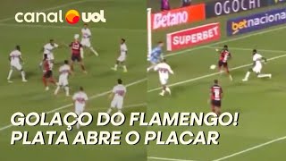 GOL DO FLAMENGO! PLATA ABRE O PLACAR CONTRA O SÃO PAULO APÓS LINDO PASSE DE PEITO DE PEDRO! VEJA