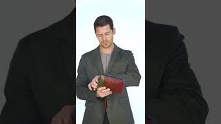 Carlyle Unisex Leather Front Pocket, Zippered RFID Protected Bag in Burgundy