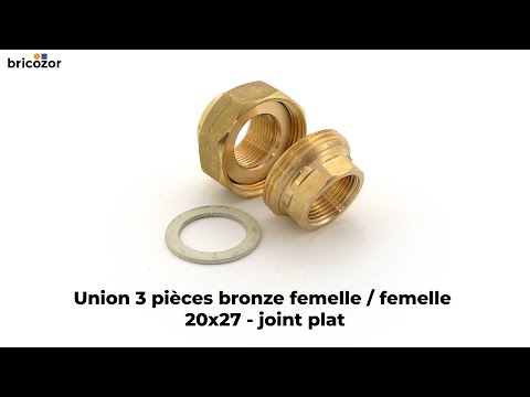 Unions 3 pièces bronze femelle / femelle à visser joint plat VIEGA