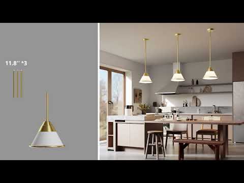 Pendant Light with White Glass Shade