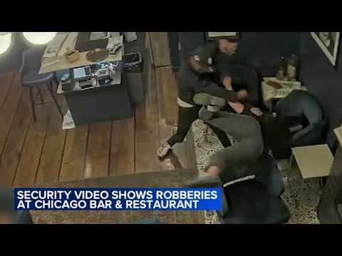 Video shows 2 robberies at same River West bar, employee struck
