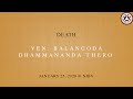 Dhamma Talk 3 Death Balangoda Dhammananda Thero 2020 Jan 25 NJBV