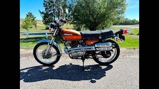 1975 Honda CL360 Scrambler, idling.