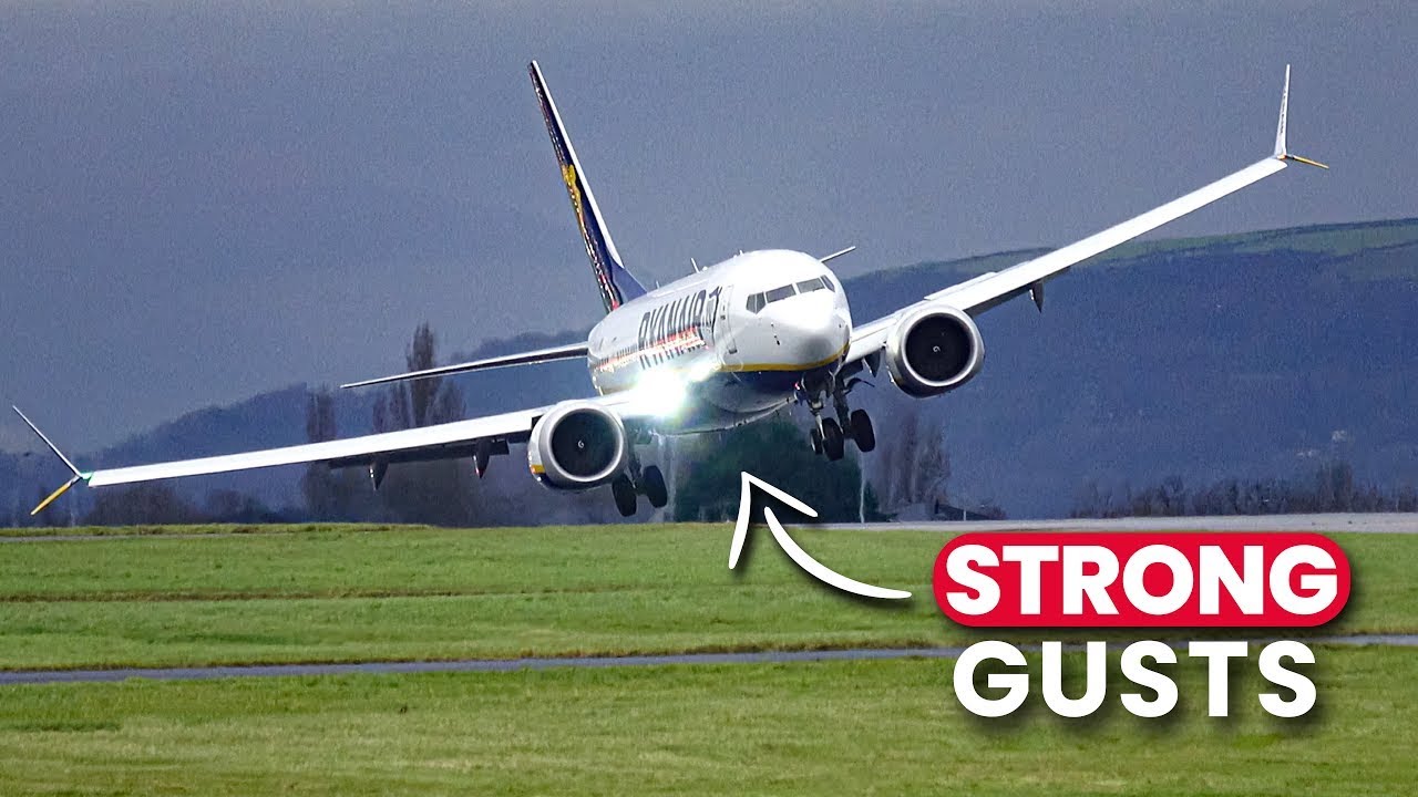🔴STORM EOWYN ✈️ STRONG GUSTS ‼️ Manchester Airport LIVE