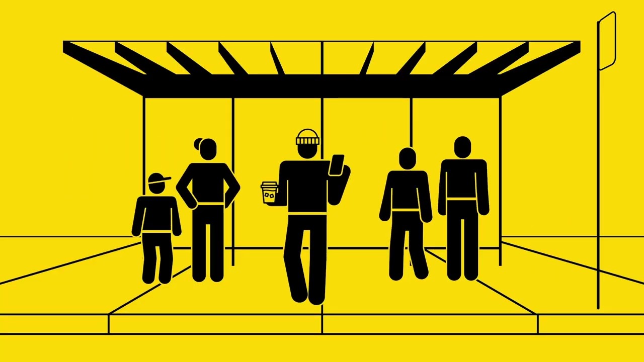 Stand back from the curb when waiting for the bus. Safety begins with you.