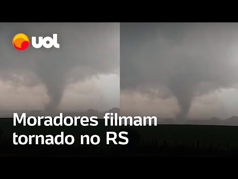 Vídeo mostra passagem de tornado no interior do Rio Grande do Sul; veja