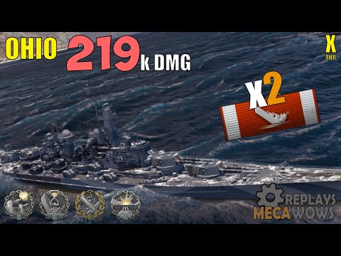 OHIO X, Gold Rank, 1761 B-XP, 220 K DMG, 4 Achievements | World of Warships Gameplay
