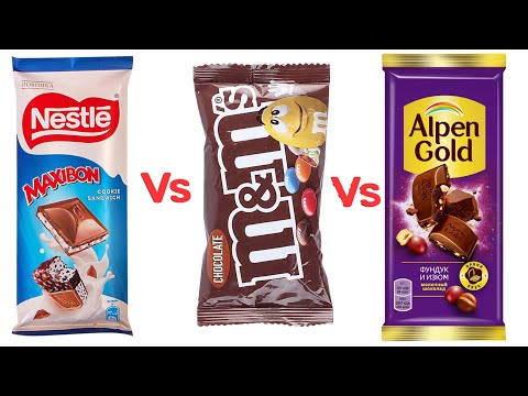 Opening Alpen Gold Milk Chocklate Vs M&Ms Milk Chocklate Vs Nestle Maxibon Chocolate Bar