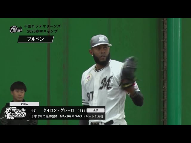 【春季キャンプ】3年ぶりにチーム復帰のマリーンズ・ゲレーロがブルペン投球!!  2025年2月8日 千葉ロッテマリーンズ