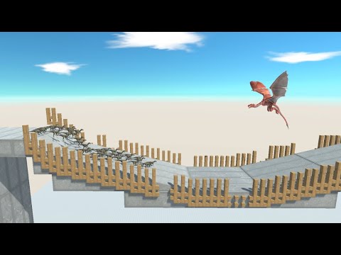 Speedy VELOCIRAPTOR Army on Ancient Bridge vs ALL UNITS Animal Revolt Battle Simulator