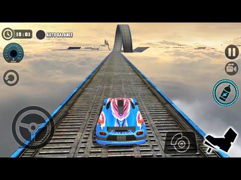 Impossible Car Tracks 3D - Blue Car Driving Stunts Simulator Level 20 Completed - Android Games