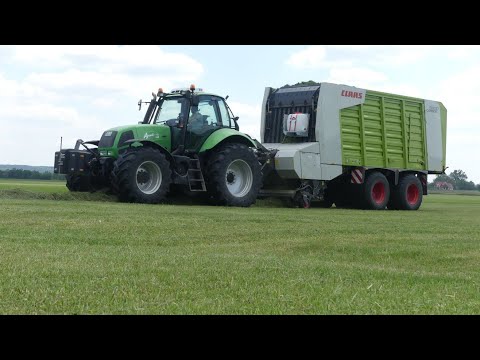 1. Schnitt 2020 einfahren mit Deutz 260 mk3/ Claas Cargos 9400/ Valtra T 174