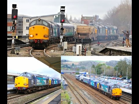 37716 & 37602 pass 37609 & 37069 on Flasks at Bristol. Then Chased to Taunton & Totnes    27/01/16