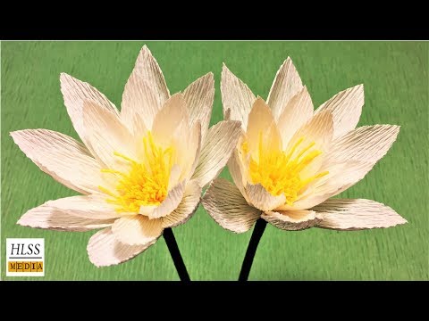 How to make lotus  paper flower easy| Lotus crepe paper flower making tutorials
