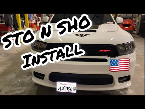 STO N SHO front license plate bracket install for Dodge Durango SRT. No drilling required!