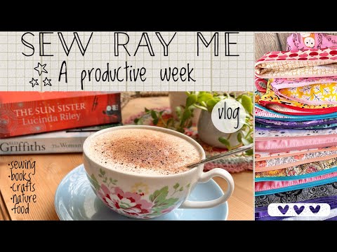 Sew Ray Me - vlog - a productive week: sew lots of project bags with me & a book round up 📚 