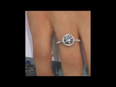 1.20 ct Round Diamond Engagement Ring In Double Sided Halo