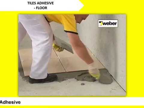 Weber tile adhesive installation